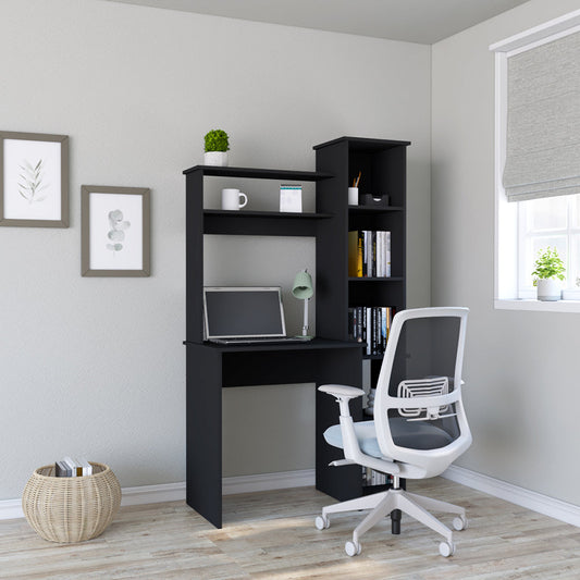 Desk Logan, Five Cubbies, Black Wengue Finish-0