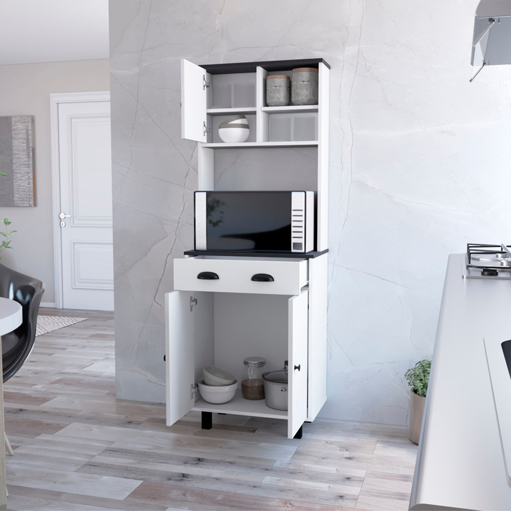 Kitchen Pantry Naomi, Kitchen, White / Black-4