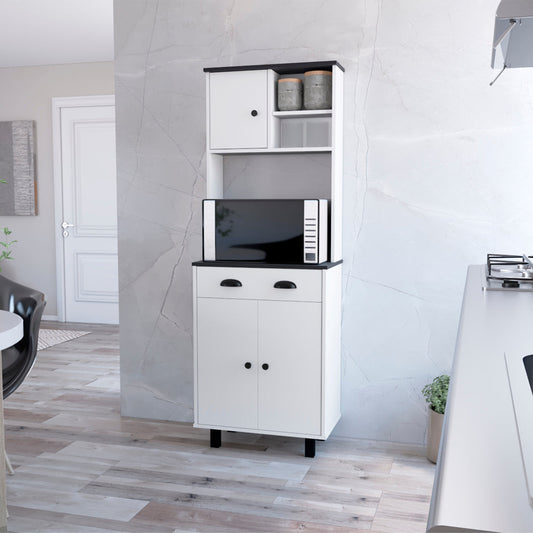 Kitchen Pantry Naomi, Kitchen, White / Black-0