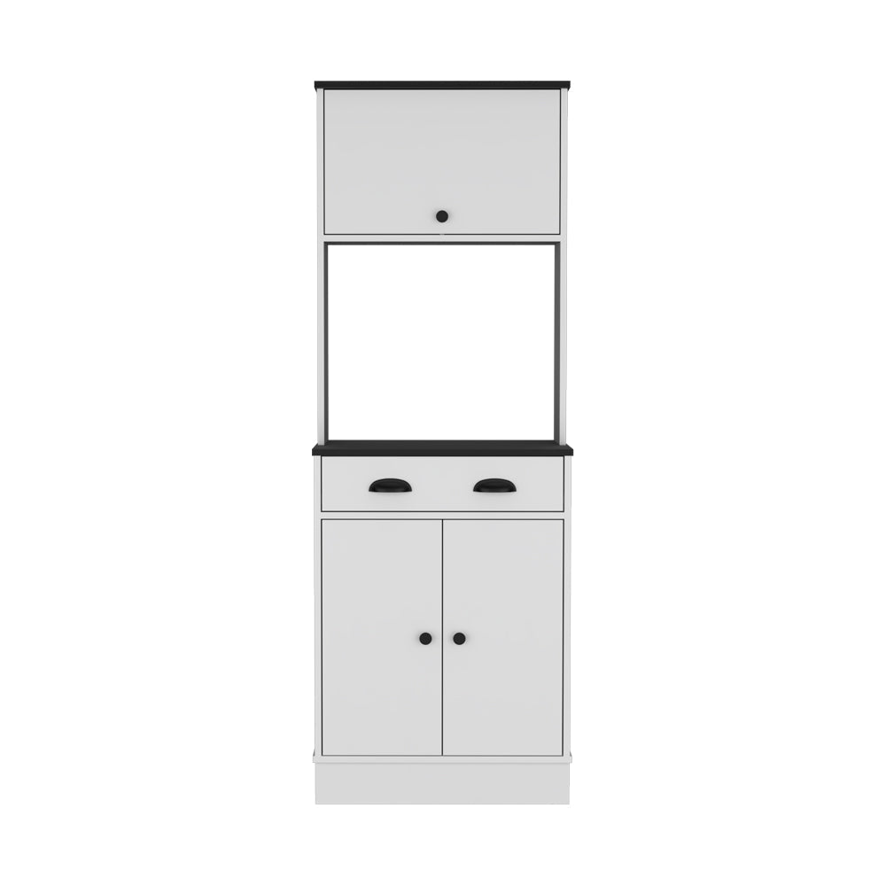 Pantry Cabinet Microwave Stand Warden, Kitchen, White/Black-1