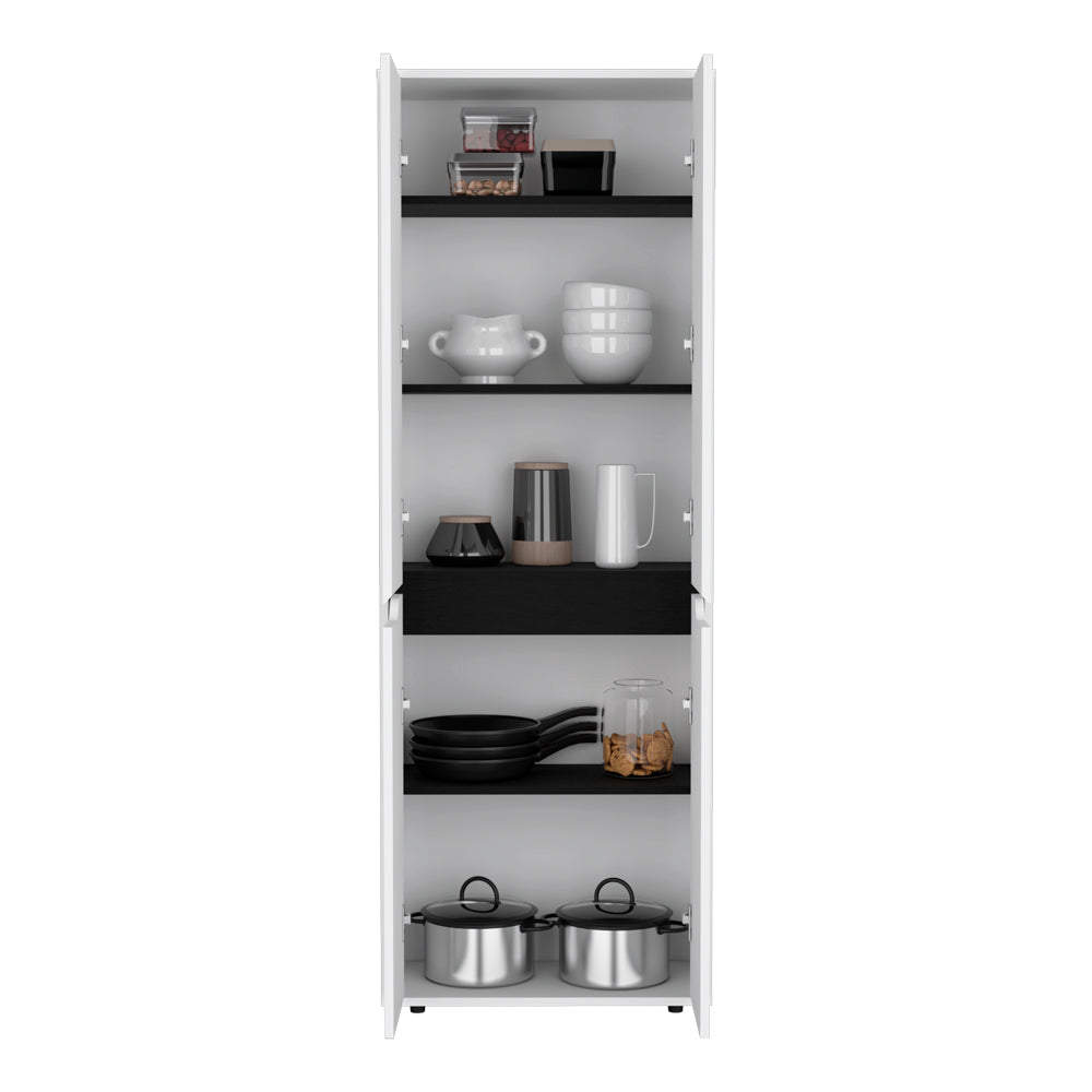 Multistorage Kitchen Pantry Hepler, Kitchen, White / Black-4