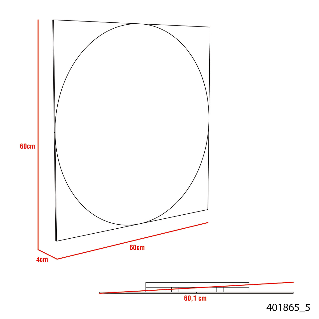 Mirror Mundip, With Sandblasting Borders, Square Shape-3