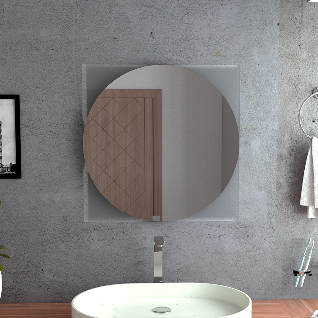 Mirror Mundip, With Sandblasting Borders, Square Shape-1