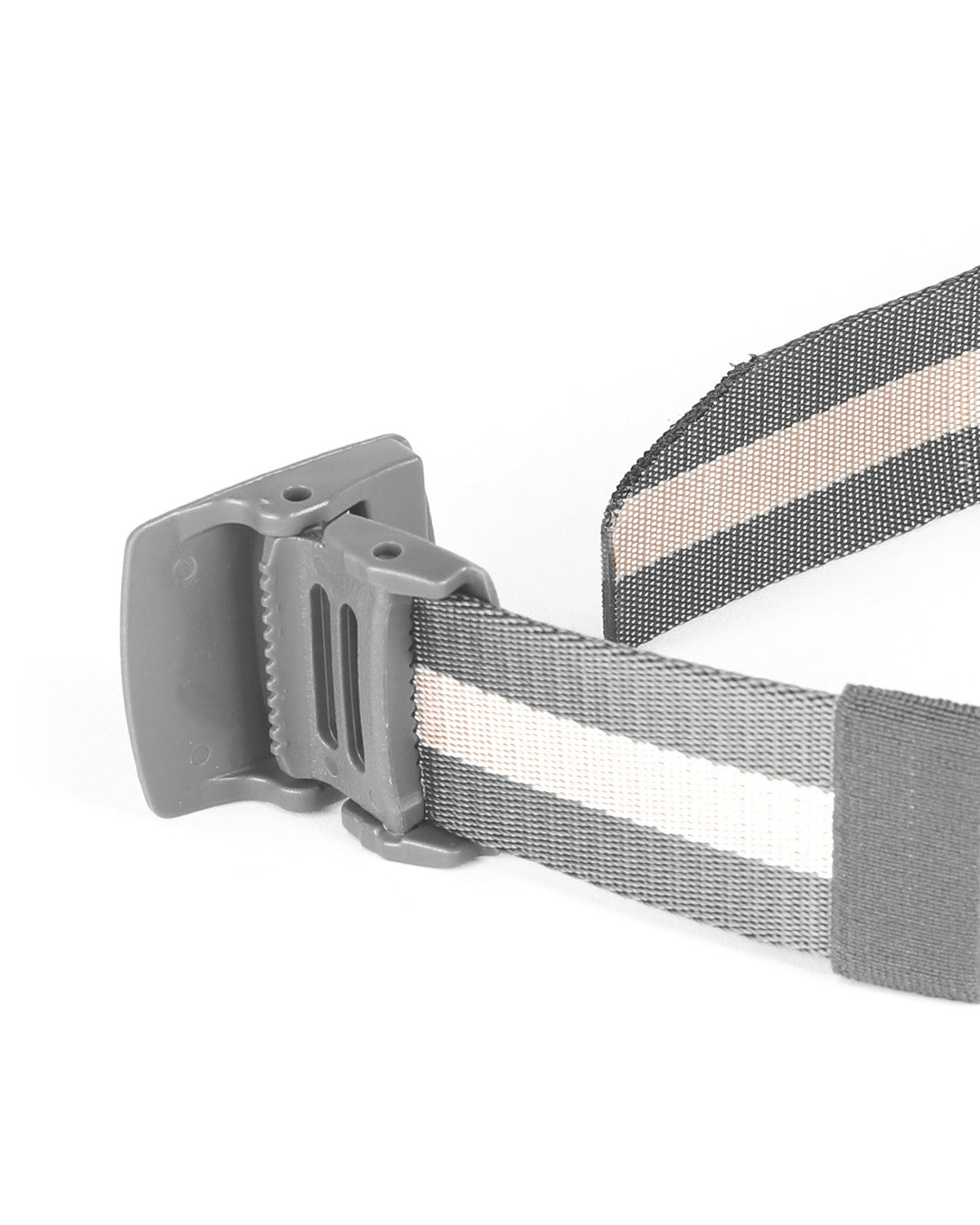 ZIMEGO Mens One Size Adjustable Strap Stripe Nylon Web Belt With Plastic Buckle-3