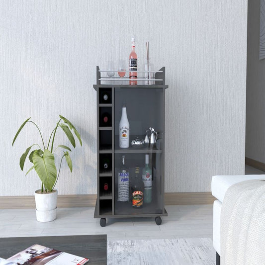 Bar Cart Baltimore, Six Wine Cubbies, Carbon Espresso Finish-0