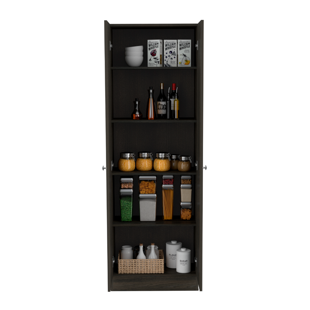 Storage Cabinet Pipestone, Five Shelves, Carbon Espresso / Black Wengue Finish-2