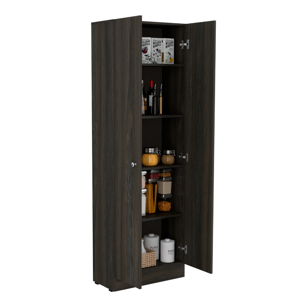 Storage Cabinet Pipestone, Five Shelves, Carbon Espresso / Black Wengue Finish-4