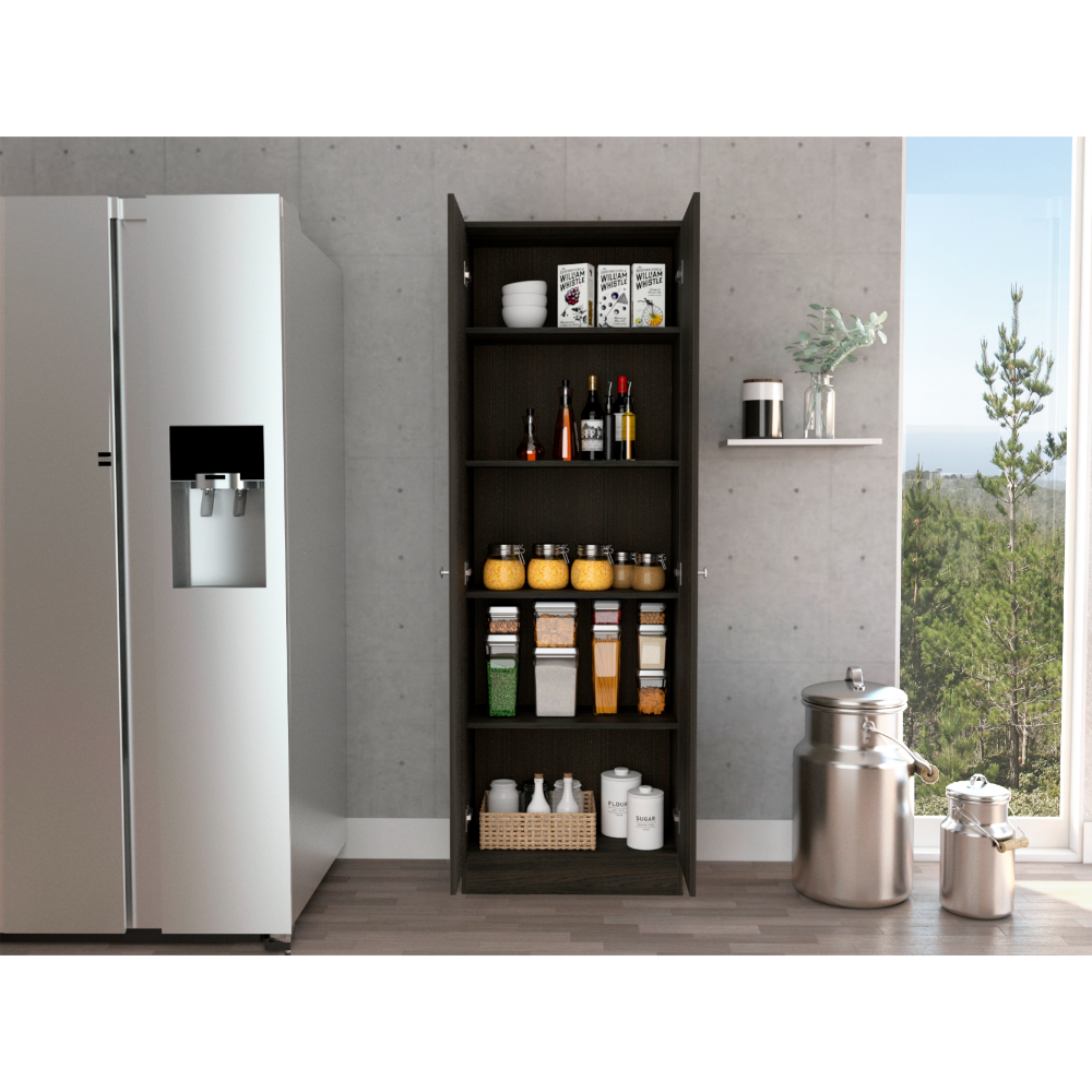 Storage Cabinet Pipestone, Five Shelves, Carbon Espresso / Black Wengue Finish-1