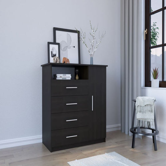 Dresser Beaufort, Four Drawers, Black Wengue Finish-0