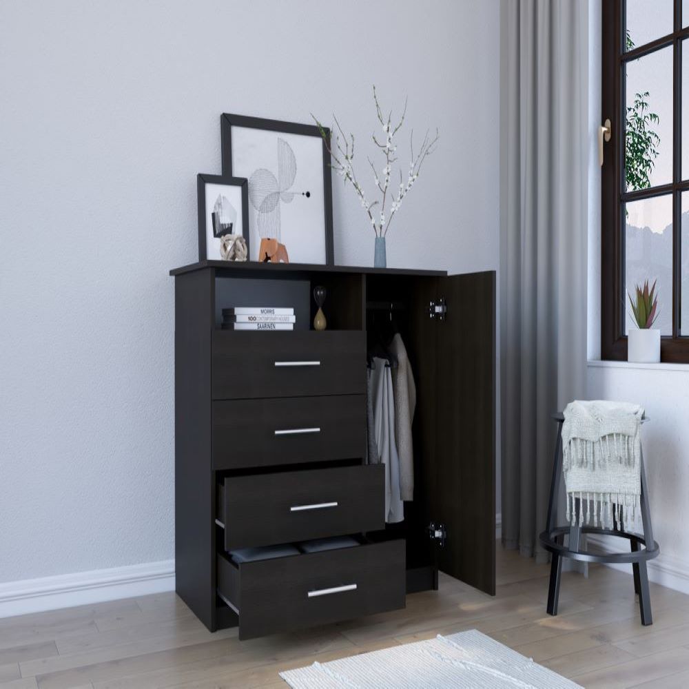 Dresser Beaufort, Four Drawers, Black Wengue Finish-1