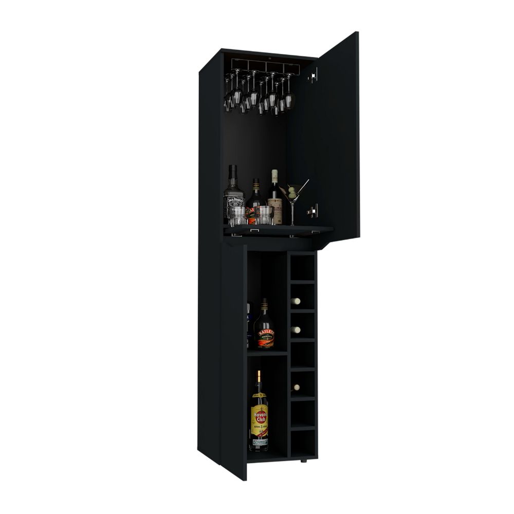 Tall Cabinet Bell, Seven Cubbies, Two-Door Cabinets, Black Wengue Finish-2