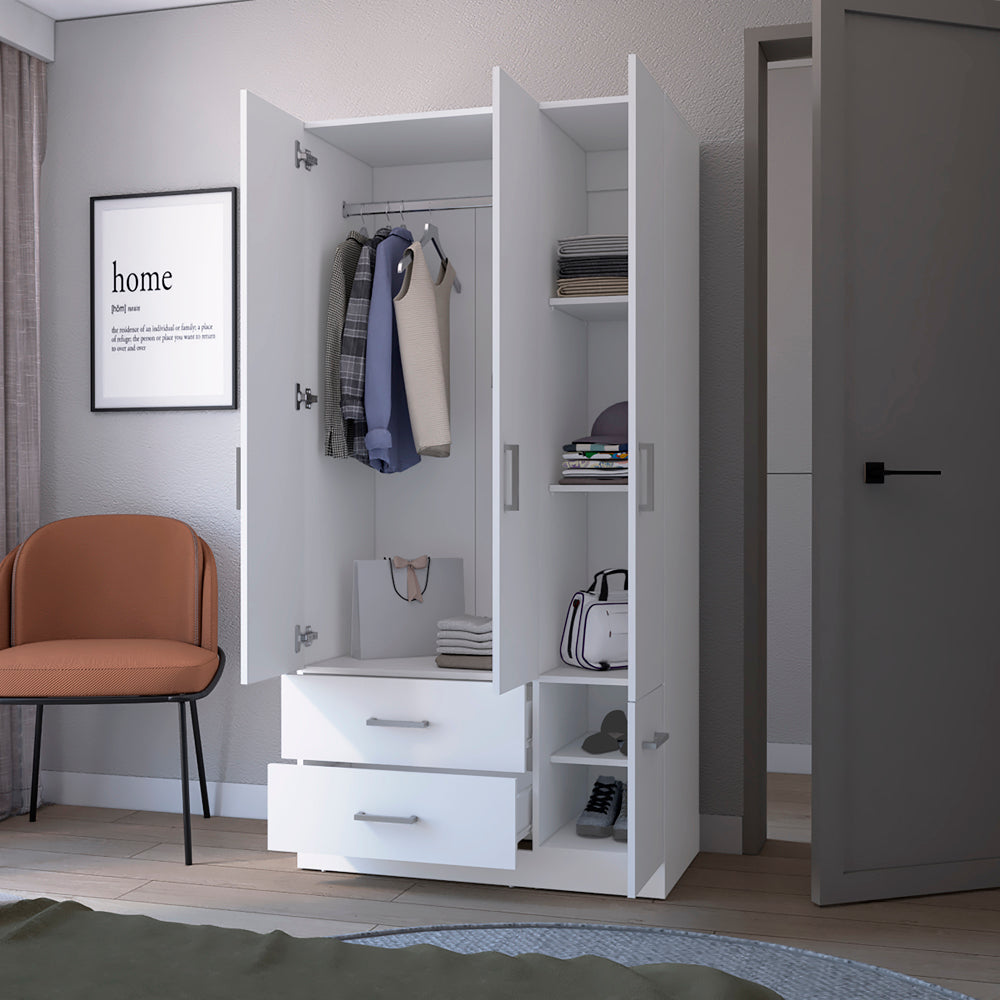 Four Door Armoire Crosby, Bedroom, White-3