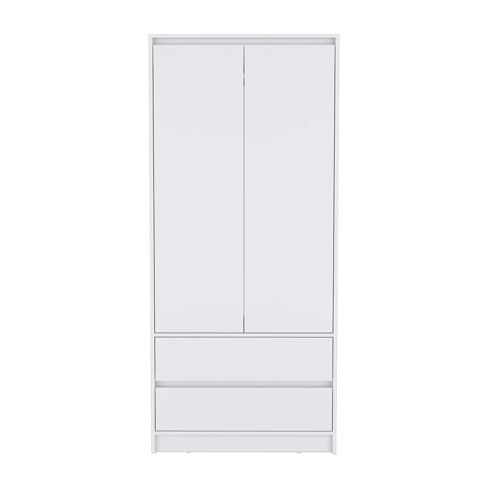 Armoire Closher, Two Drawers, White Finish-3