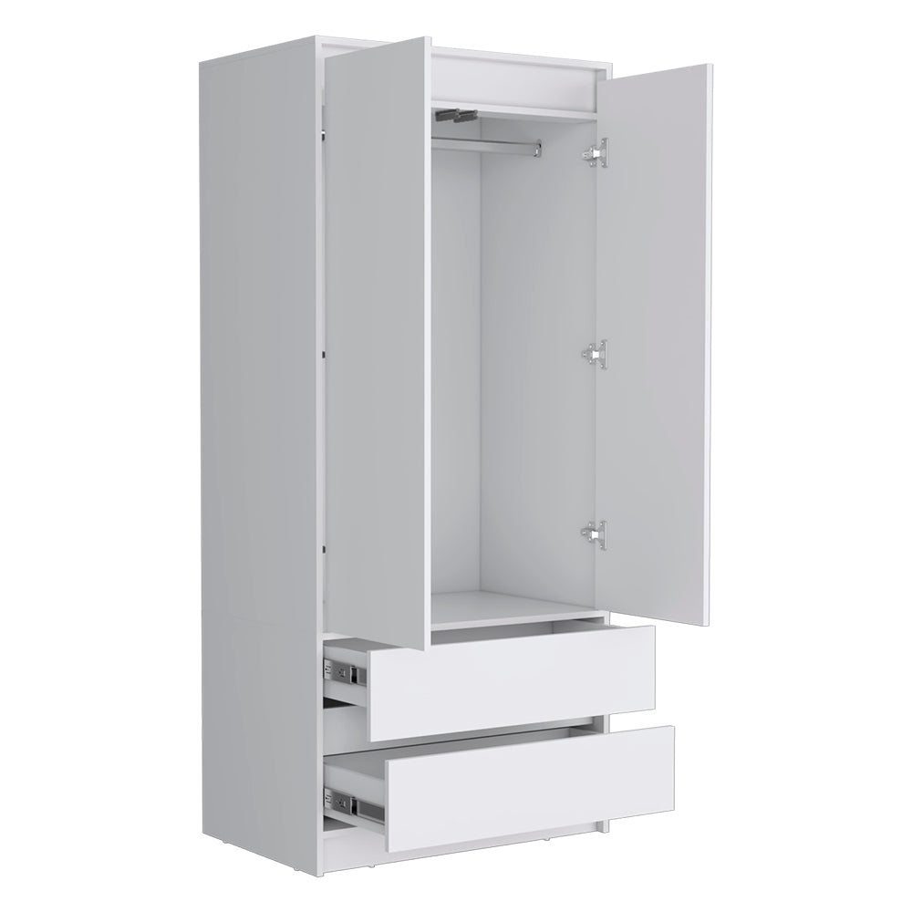 Armoire Closher, Two Drawers, White Finish-4