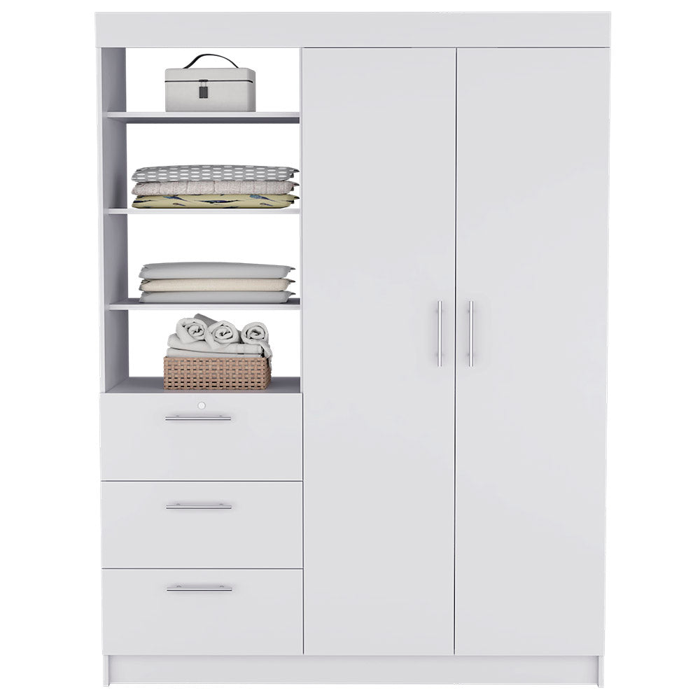 Armoire Rumanu, Three Drawers, White Finish-3