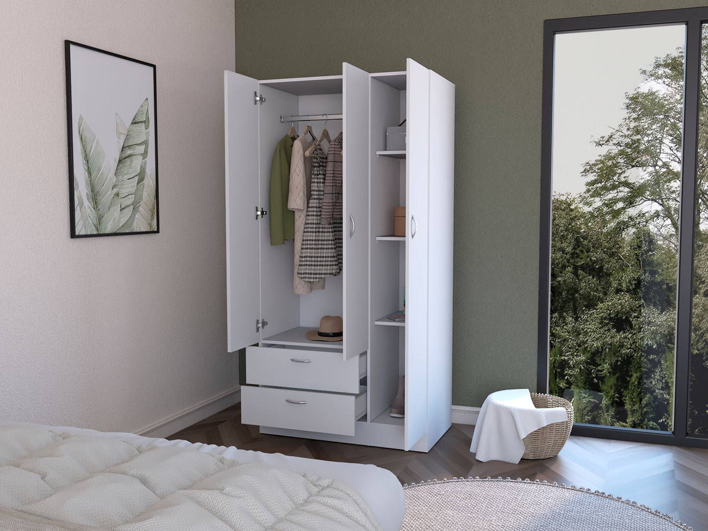 Armoire Haddam, Bedroom, White-3