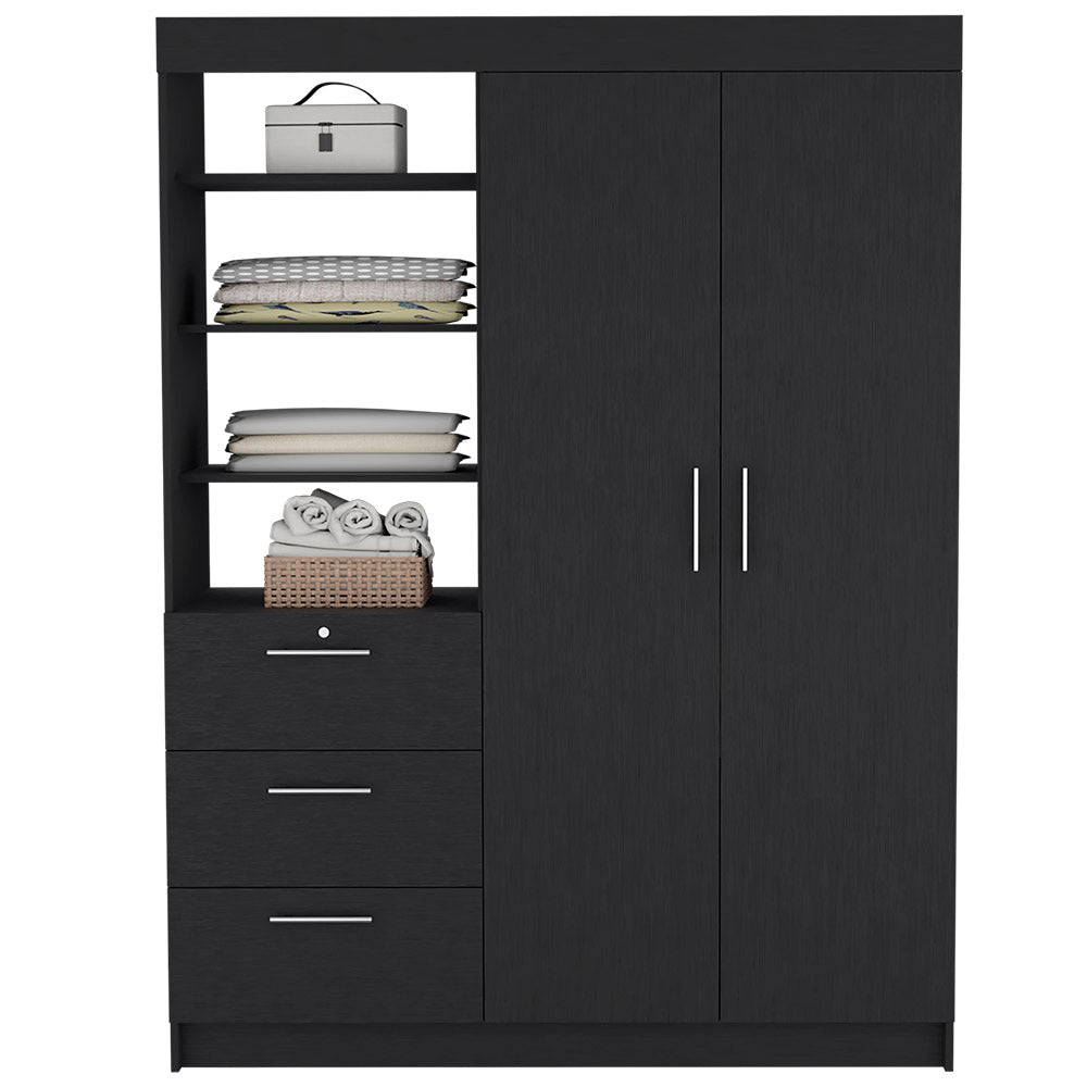 Armoire Rumanu, Three Drawers, Black Wengue Finish-2