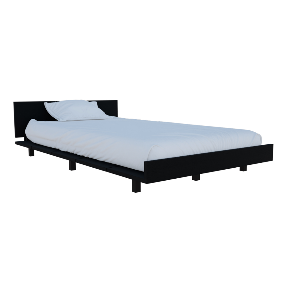 Twin Bed Base Cervants, Frame, Black Wengue Finish-3