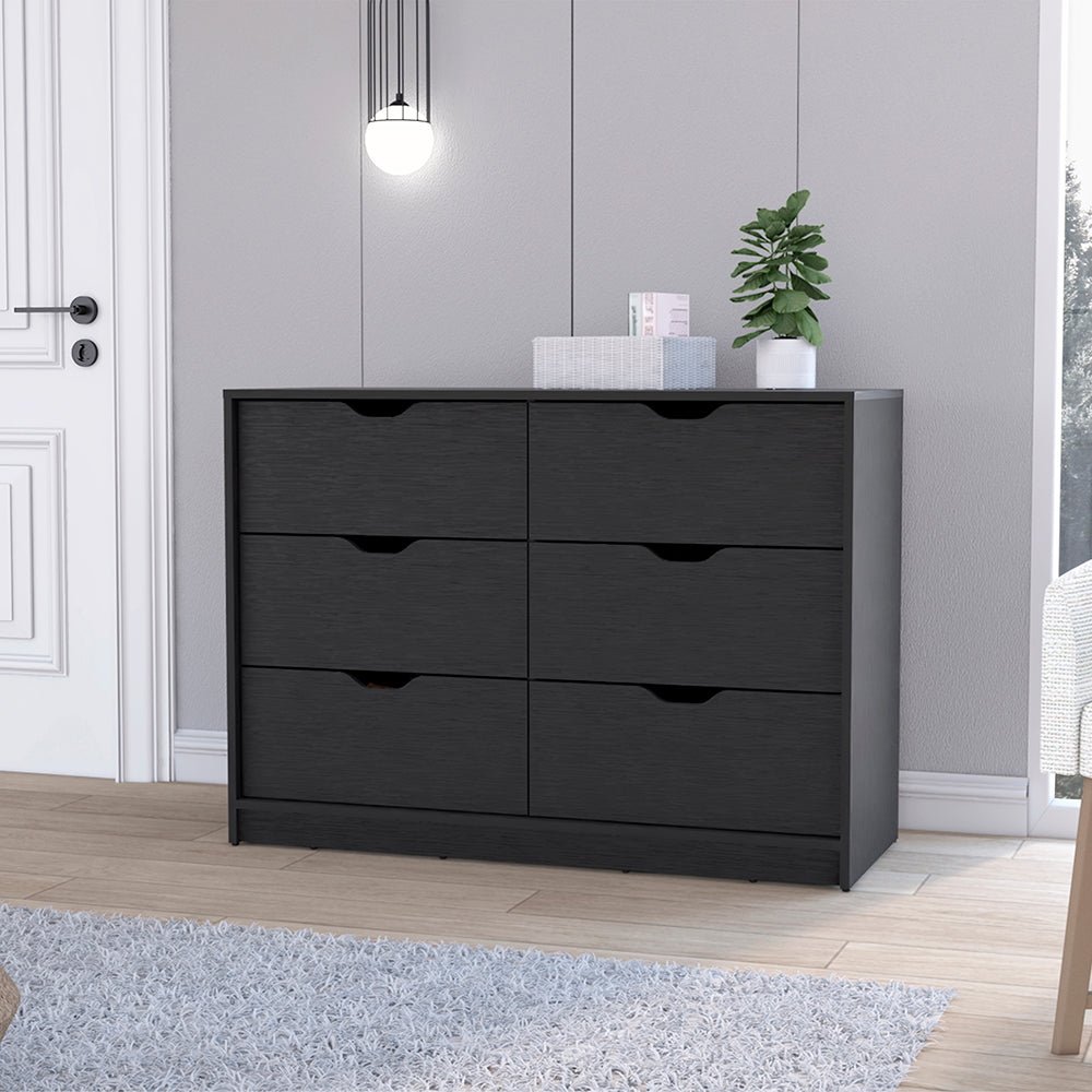 Dresser Curio, Four Drawers, Black Wengue Finish-0