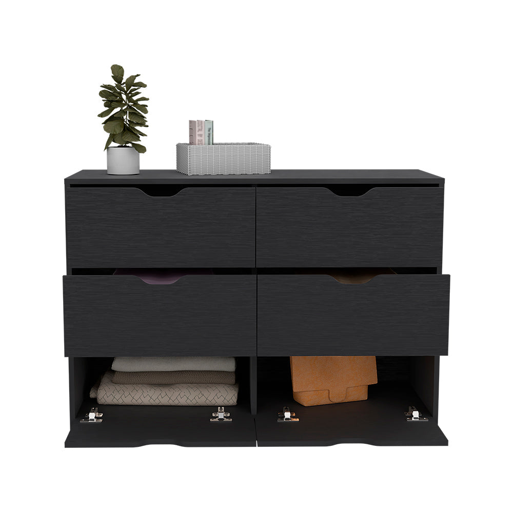 Dresser Curio, Four Drawers, Black Wengue Finish-2