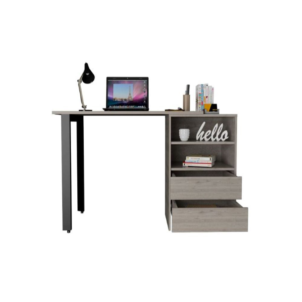 120 Writing Desk Cusco, Two Drawers, Light Gray Finish-2