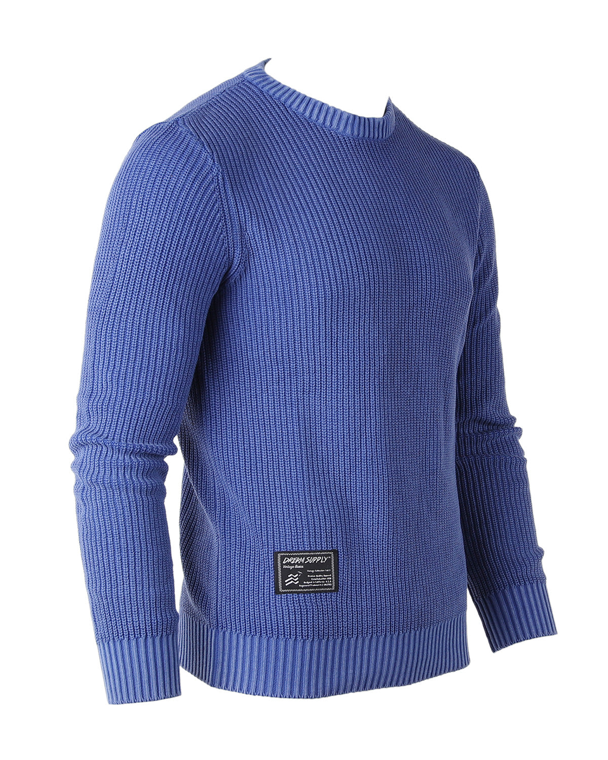 ZIMEGO Mens Long Sleeve Stone Washed Vintage Crewneck Pullover Sweater-1