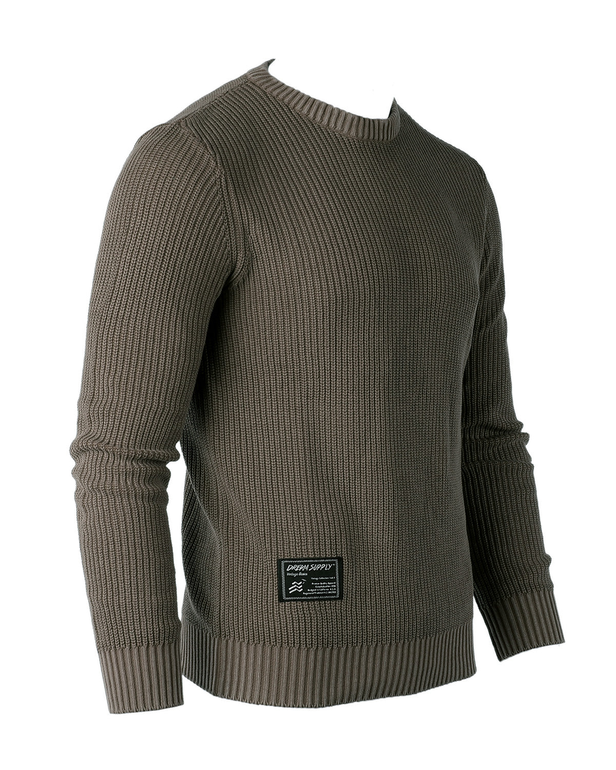 ZIMEGO Mens Long Sleeve Stone Washed Vintage Crewneck Pullover Sweater-2