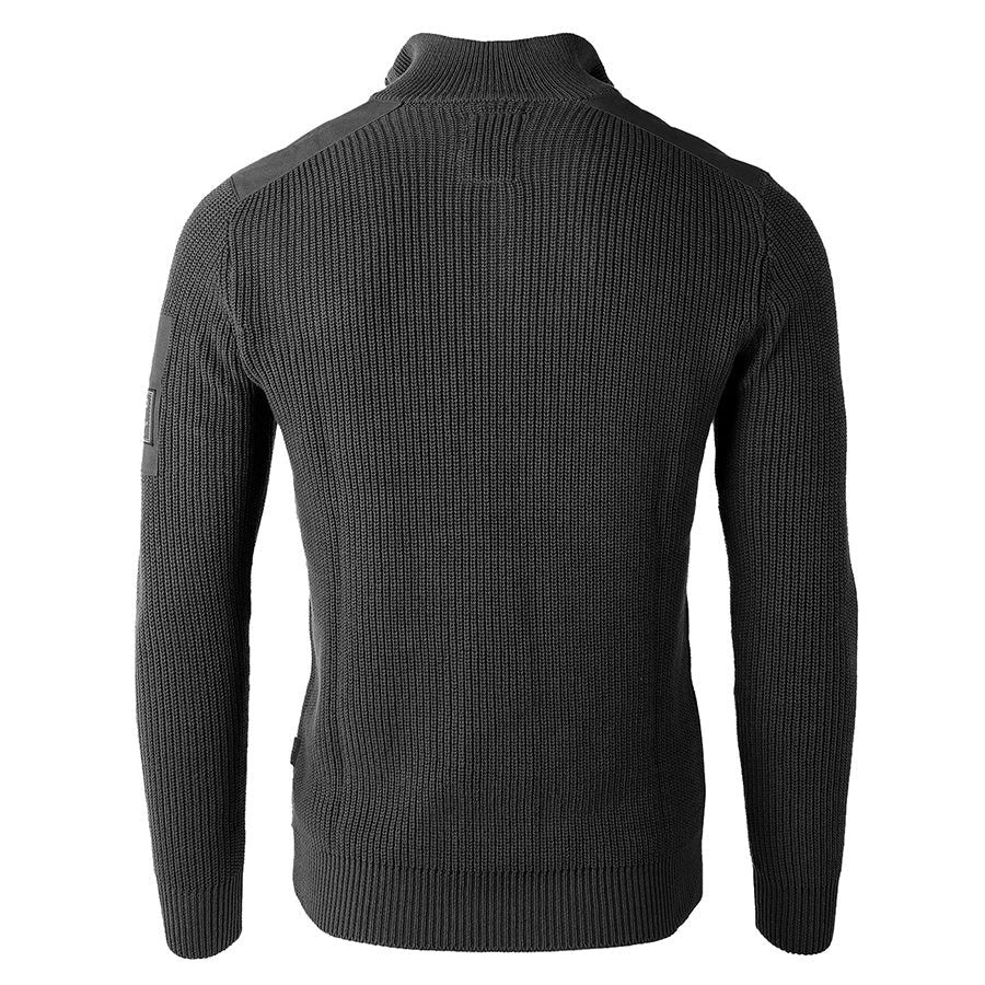 ZIMEGO Mens Long Sleeve Pullover Quarter Zip Mock Neck Polo Sweater-2