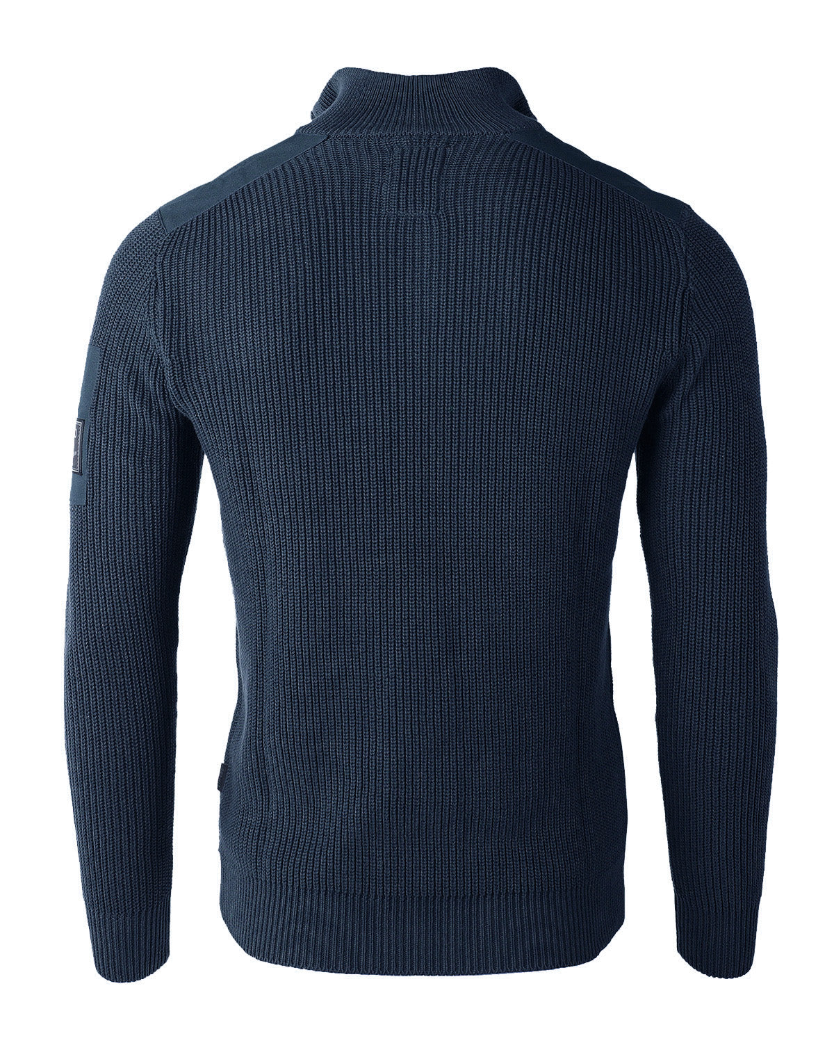 ZIMEGO Mens Long Sleeve Pullover Quarter Zip Mock Neck Polo Sweater with Pocket-2