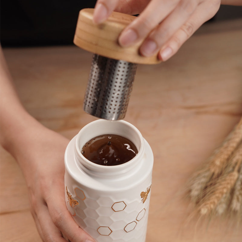 Bamboo Tea Infuser Lid-3