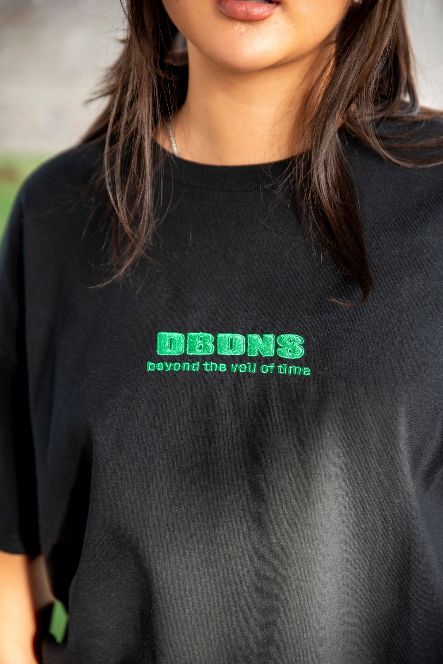 Short Sleeved T-Shirt in Black With DBDNS Logo Embroidery-2