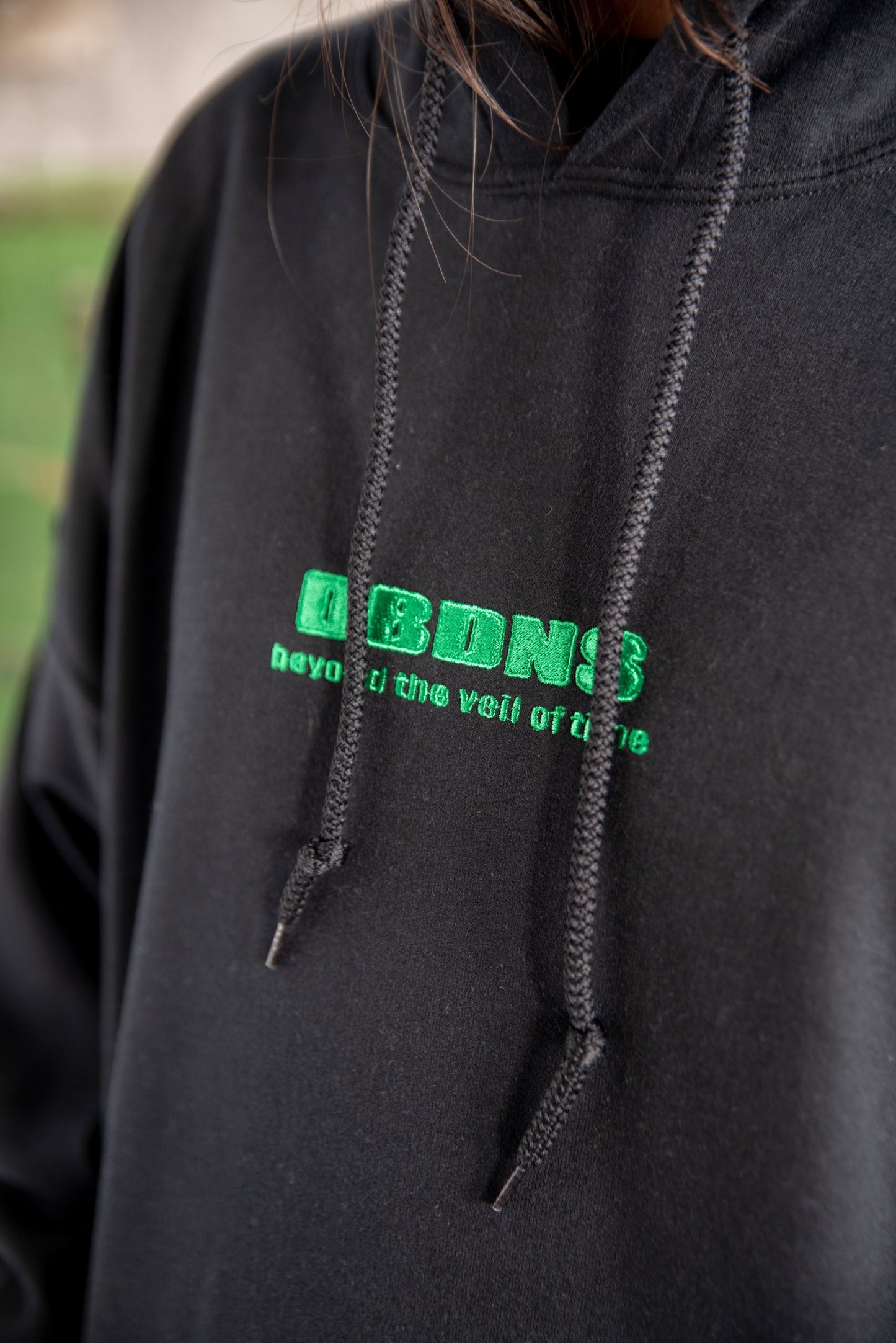 Hoodie in Black With DBDNS Logo Embroidery-2