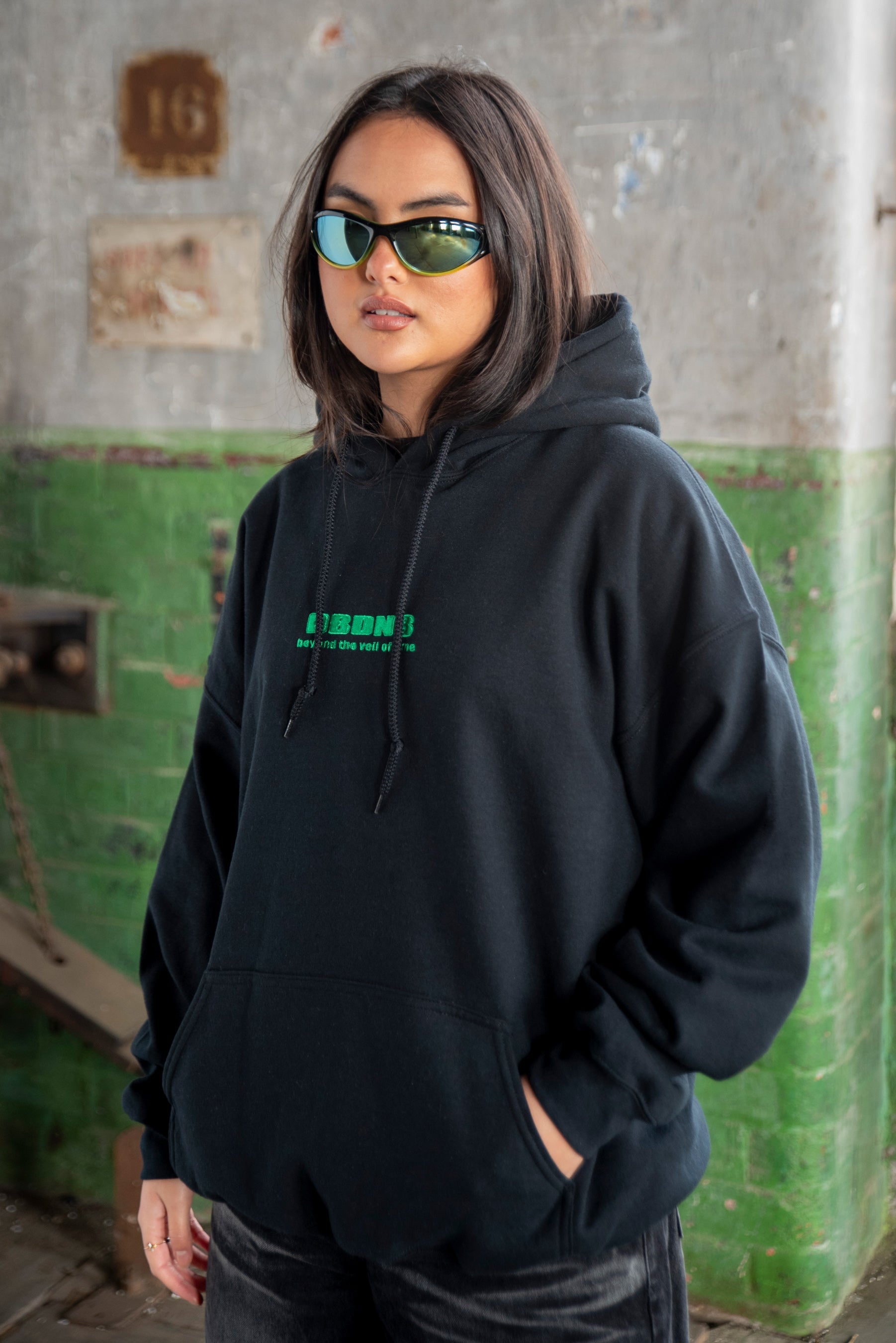 Hoodie in Black With DBDNS Logo Embroidery-1