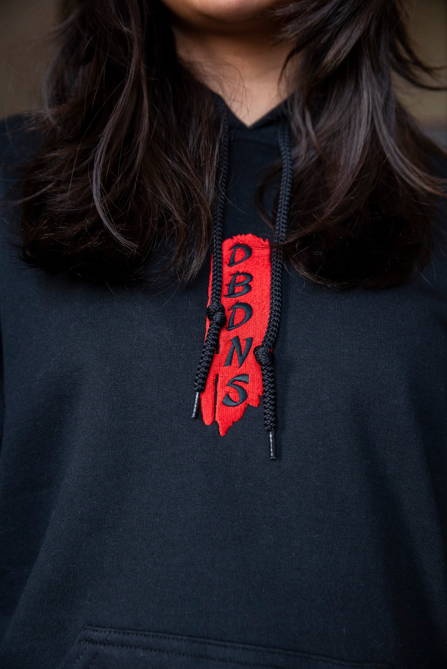 Hoodie in Black with Red Dragon Embroidery-2