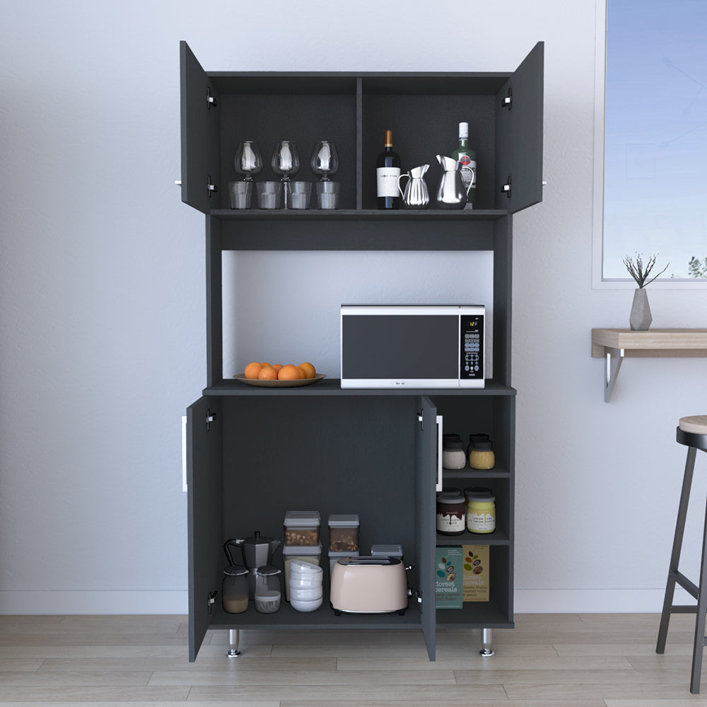 Pantry Cabinet Delaware, Double Door, Black Wengue Finish-1