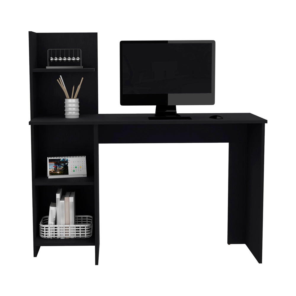 Desk Wichita,Desk, Four Shelves, Black Finish-1