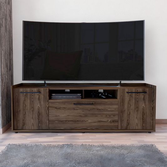 Tv Stand for TV´s up 55" Dext, One Cabinet, Double Door, Dark Walnut Finish-0