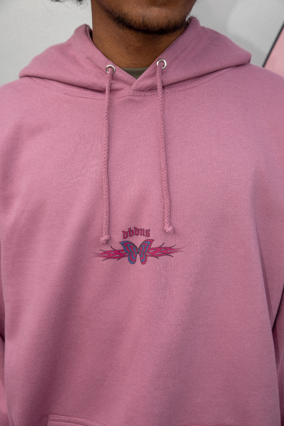 Hoodie in Dusty Purple With Y2k Butterfly Print-2