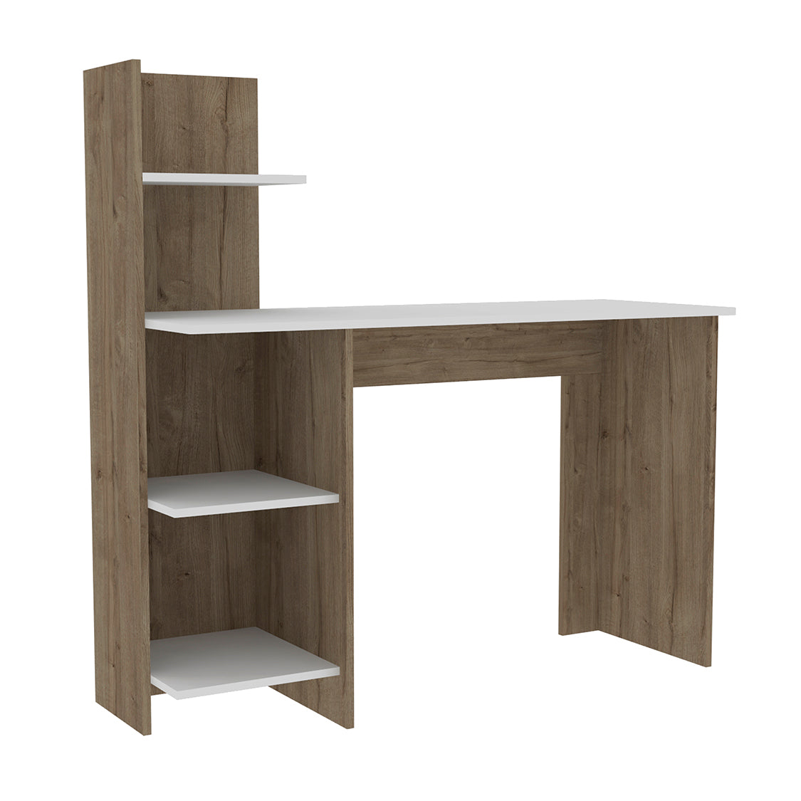 Desk Wichita, Four Shelves, Light Oak / White Finish-2