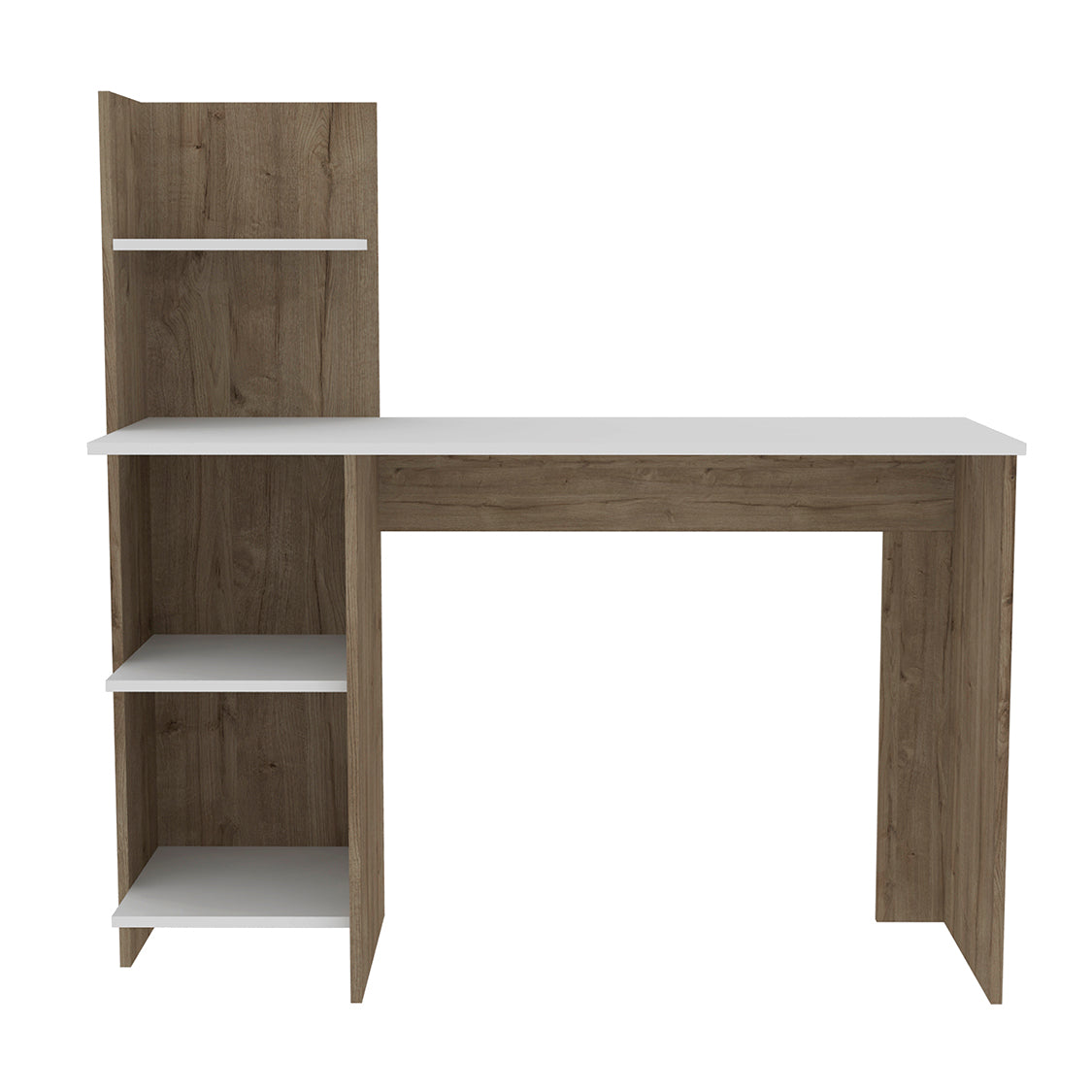 Desk Wichita, Four Shelves, Light Oak / White Finish-4