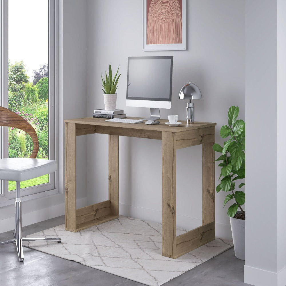 Computer Desk Albion with Ample Worksurface and Legs, Light Oak Finish-0