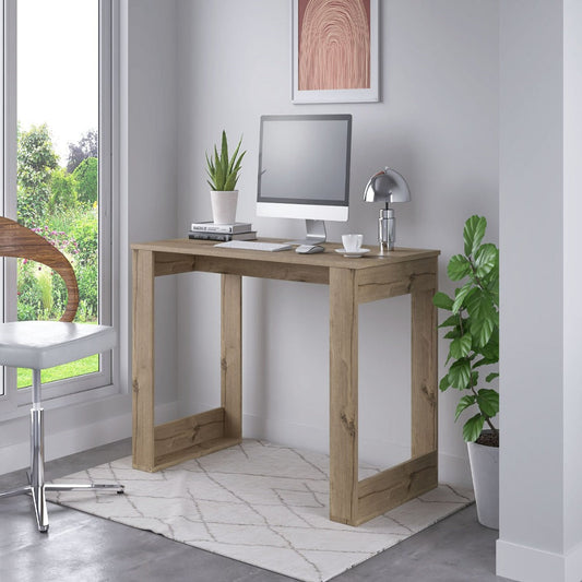 Computer Desk Albion with Ample Worksurface and Legs, Light Oak Finish-0