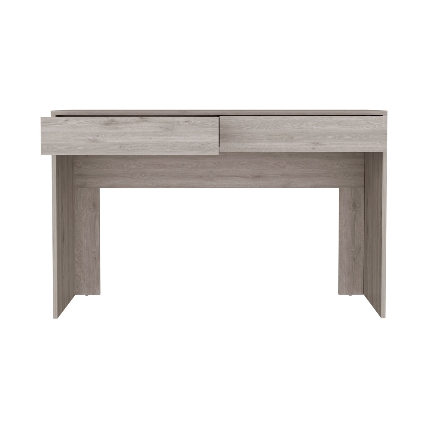 Computer Desk Aberdeen, Two Drawers, Light Gray Finish-1