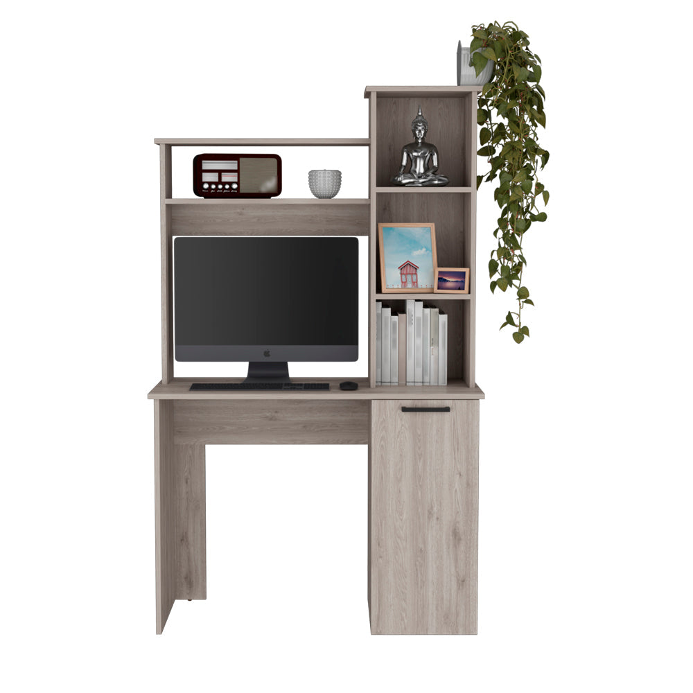 Computer Desk Dumas, Hutch, Multi Storage, Light Grey Finish-3