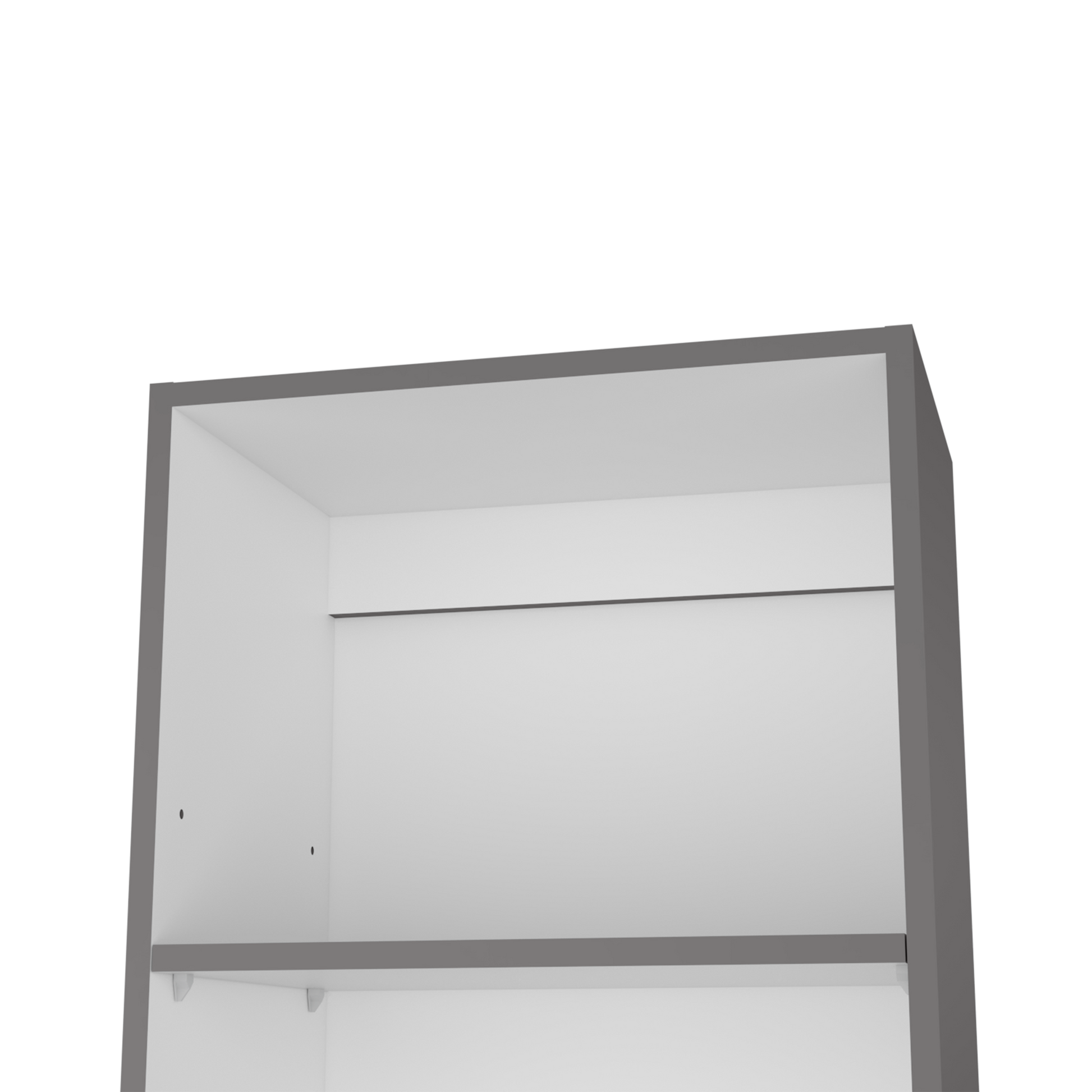 Bookcase XS Benzoni, Slim Design and Spacious Display, Matt Gray Finish-3