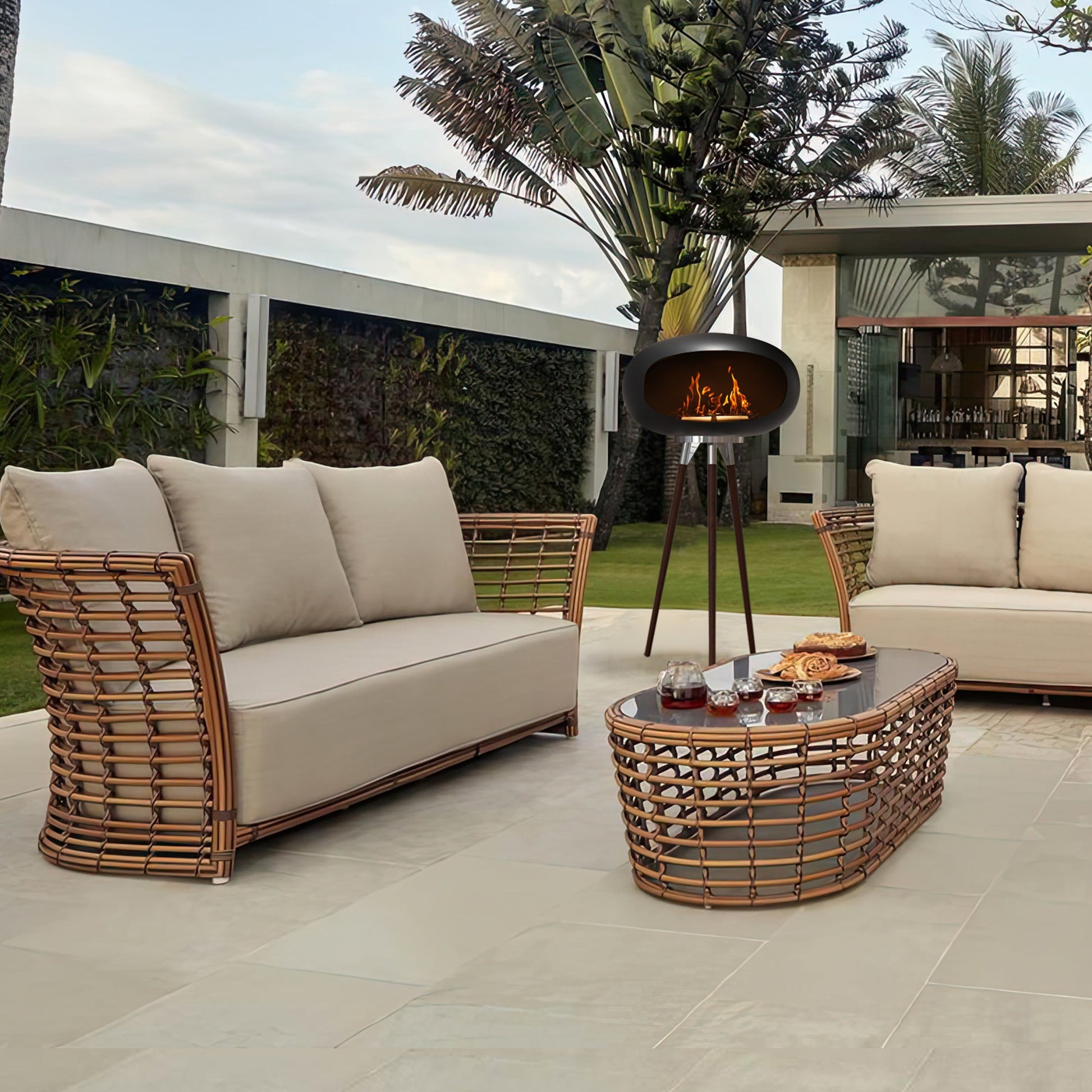 Tripod Indoor + Outdoor Ethanol Fireplace-2