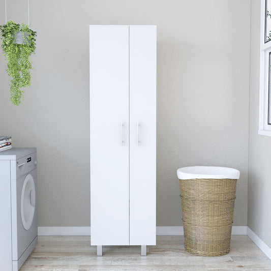 Closet Pantry Copenhague, Five Shelves, Double Door Cabinet, White Finish-0