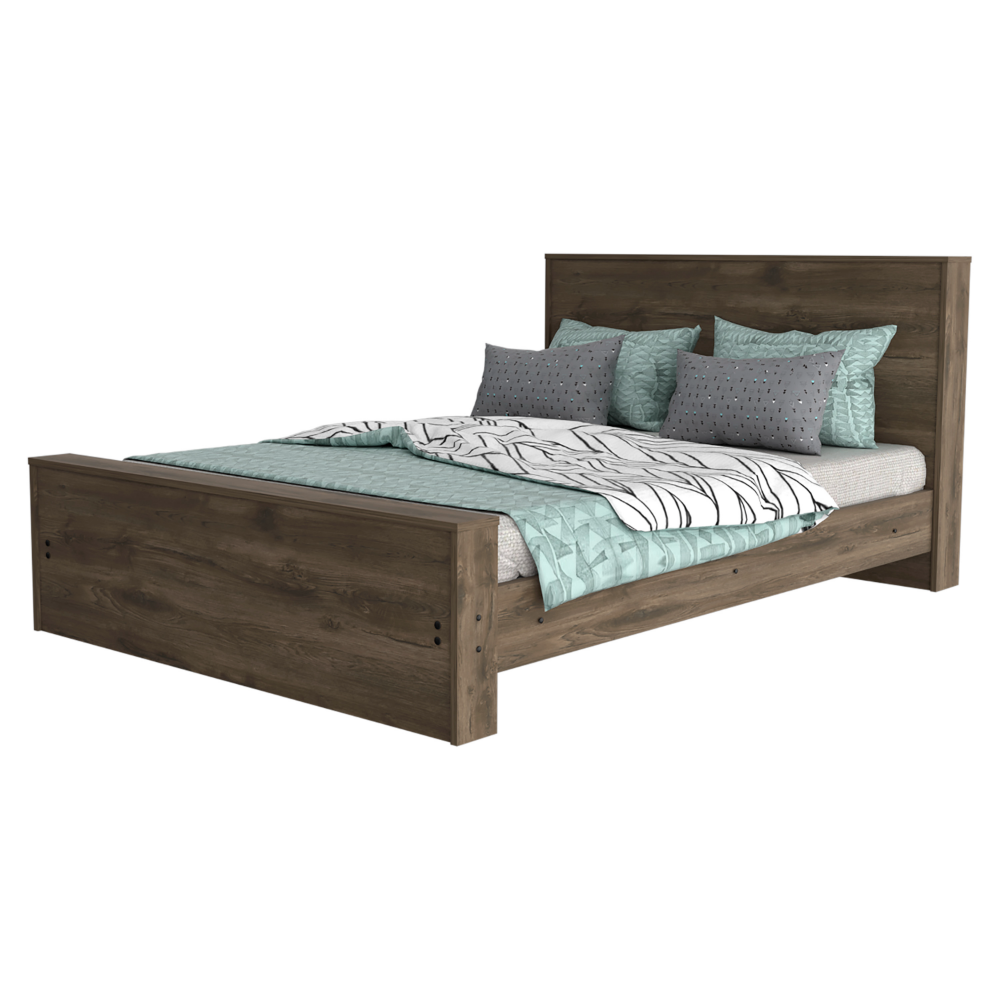 Full Size Bed Base Forum, Frame, Dark Brown Finish-1