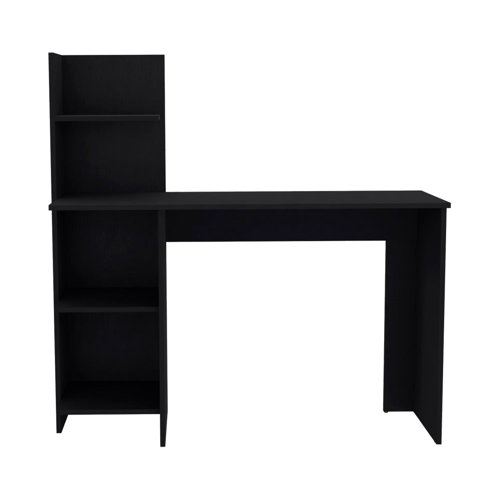 Desk Wichita,Desk, Four Shelves, Black Finish-2