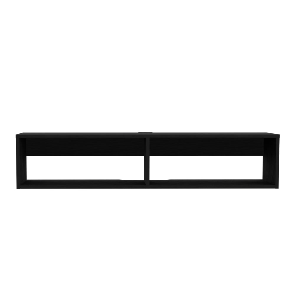 Entertainment Center Shelley, Two Open Shelves, Black Wengue Finish-2